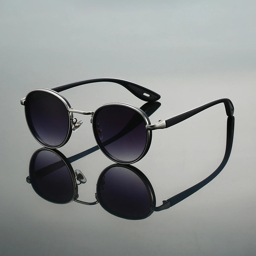 GM LUMIAS Vintage Round Sunglasses Men 2025 New Punk Fashion Shades Women Trendy Luxury Brand Design Casual Anti-UV Sun Glasses