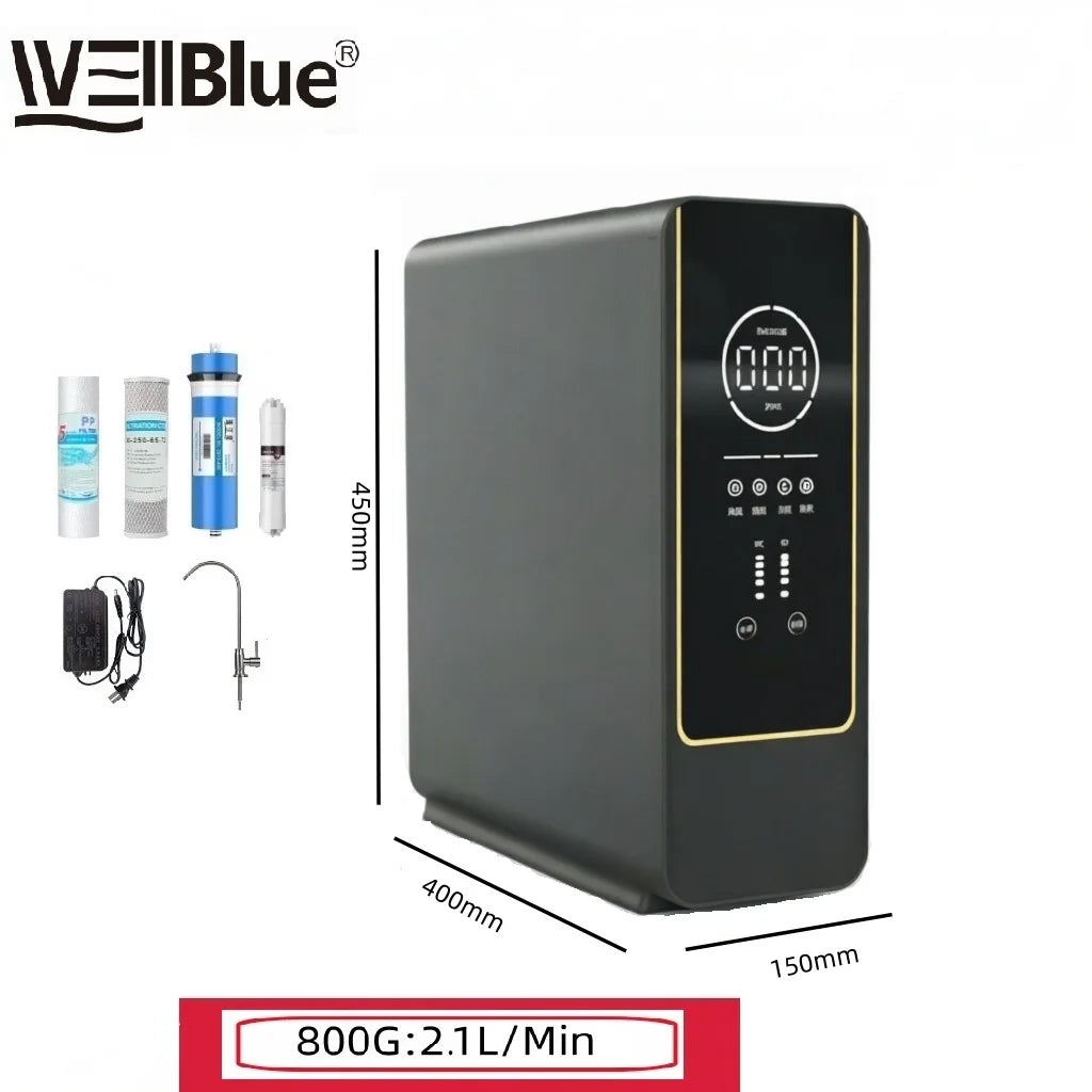 Kitchen Water Purifier Reverse Osmosis Water Filtration Water Purifier System 600G/800G Flow Rate, Reduced TDS, , 2:1 Drainage Ratio