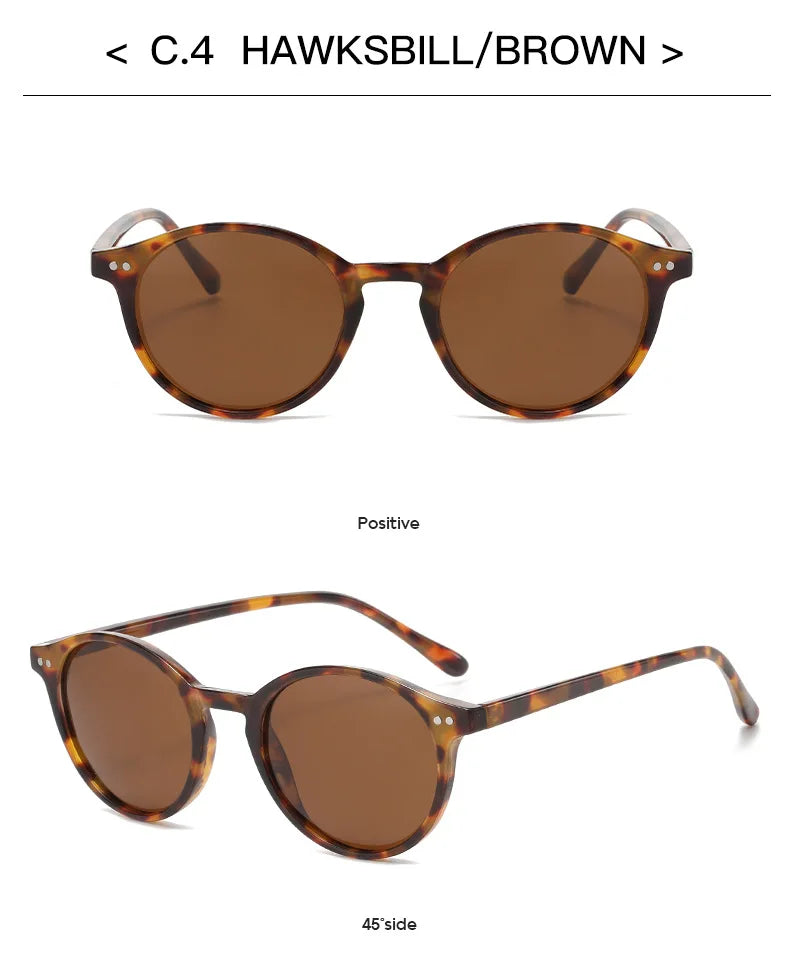 Retro Round Polarized Sunglasses Men Women Classic Leopard Frame Sun Glasses Fashion Black Driving Male Female Goggles UV400