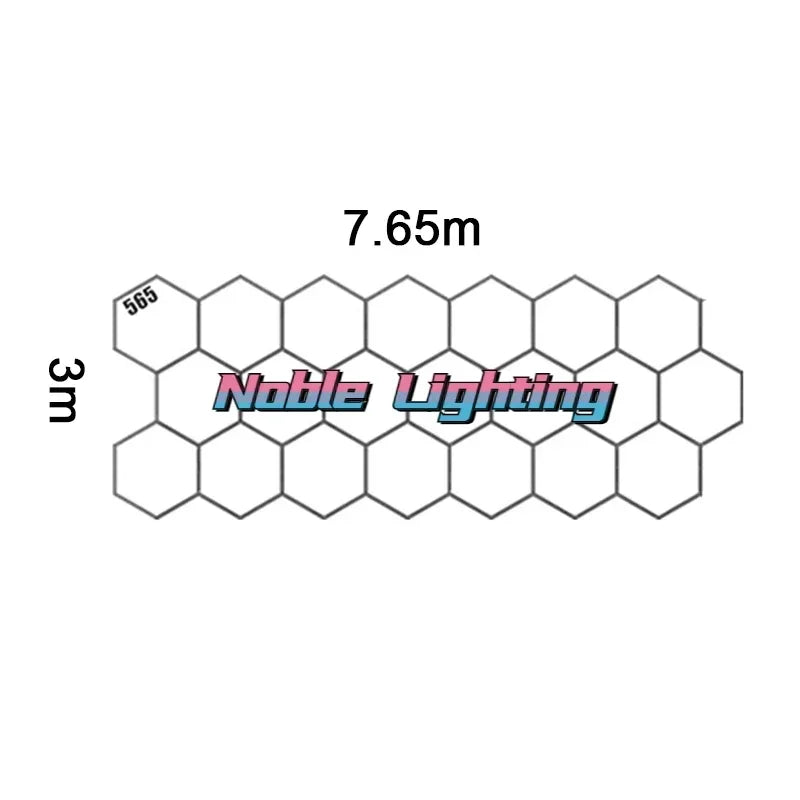 4x8M Garage Barbershop Gym Led Ceiling Light Hexagon Light 110V-240V Honeycomb Led Customized for Auto Car Detailing Workshop