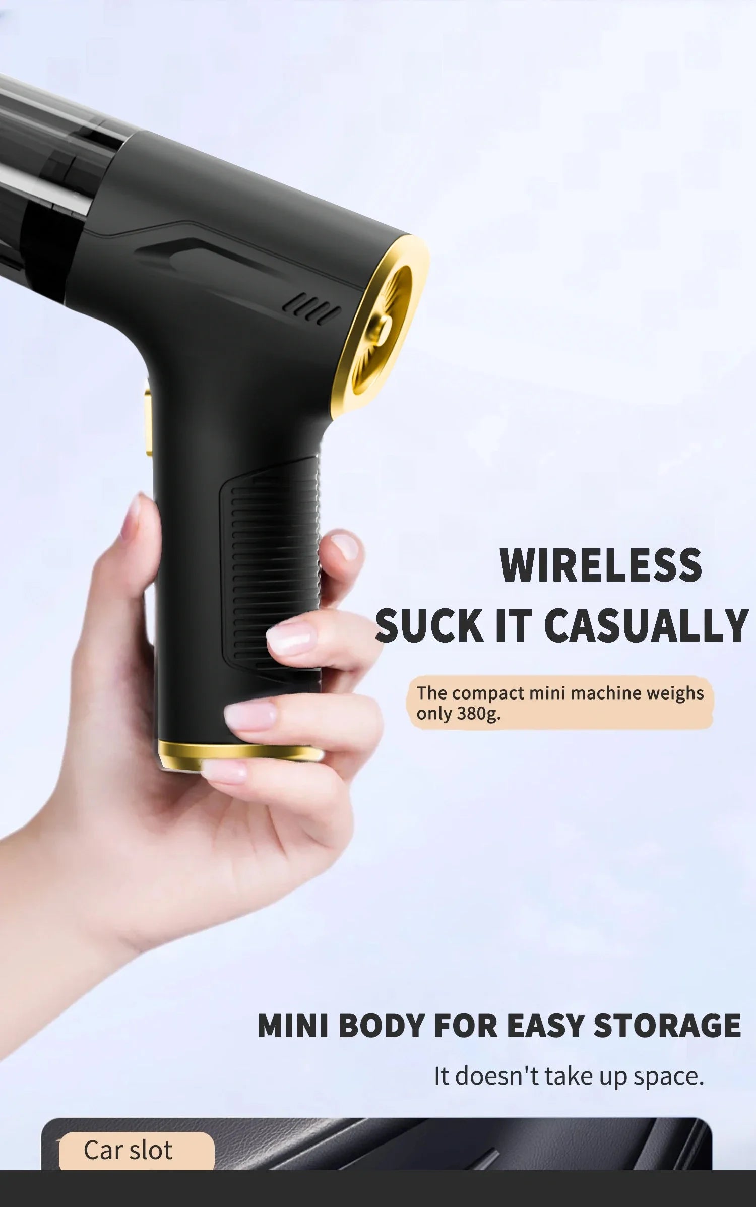 CENRR 98000PA Powerful Mini Car Vacuum Cleaner Cordless Wireless Car Cleaner HandHeld Portable Vacuum Cleaner Air Gun