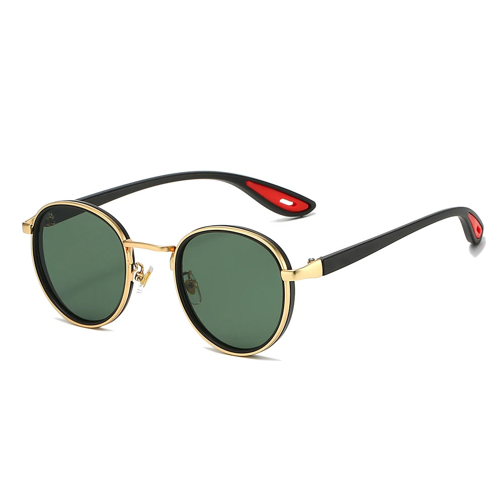 GM LUMIAS Vintage Round Sunglasses Men 2025 New Punk Fashion Shades Women Trendy Luxury Brand Design Casual Anti-UV Sun Glasses