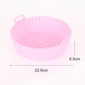 22cm Silicone Air Fryers Oven Baking Tray Pizza Fried Chicken Airfryer Silicone Basket Reusable Airfryer Pan Liner Accessories