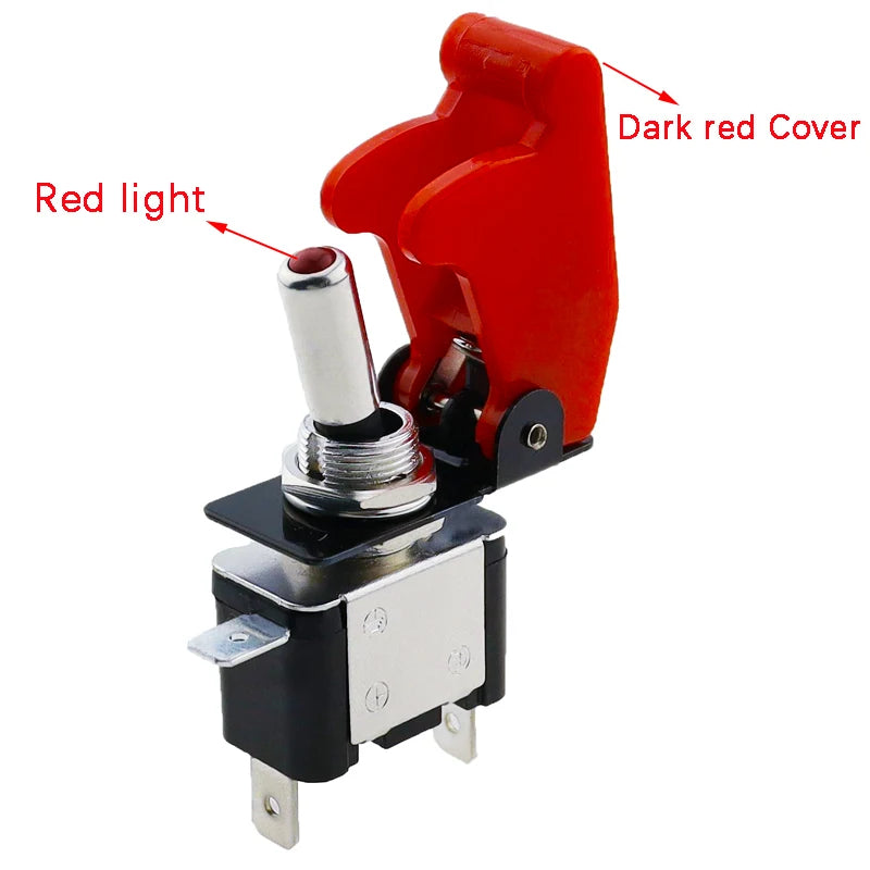 Auto Car Boat Truck Illuminated Led Toggle Switch With Safety Aircraft Flip Up Cover Guard Red Blue Green Yellow White 12V20A