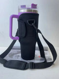 Housse de gourde 30/40 oz pour mug Stanley Quencher, avec bandoulière réglable et pochette porte-paille
