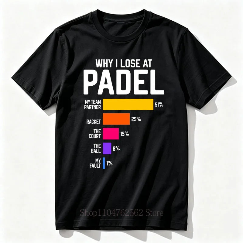 Padel Graphic Print T-shirts for Men Summer Casual Fashion High Street Comfort Punk Tops Crew Neck Short Sleeve Cotton Tees