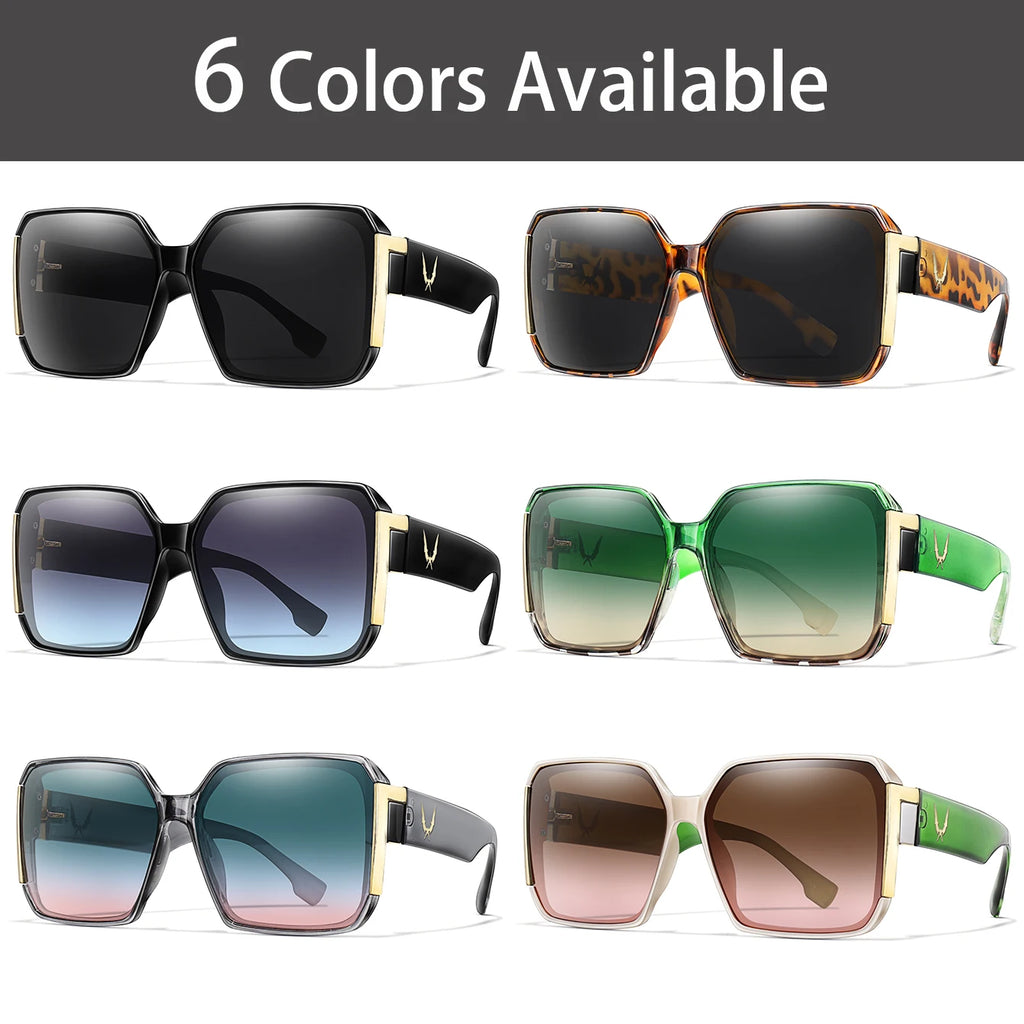 Luxury Vacation Sunglasses for Women and Men Trendy Street Square Shades with UV protection for Outdoor Hiking, Cycling Travel