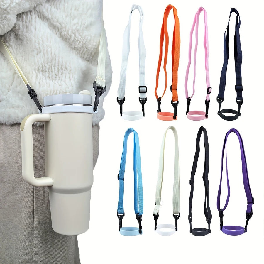 Bandoulière réglable en polyester haute qualité pour gourde, durable, compatible avec la plupart des bouteilles, idéale pour le voyage