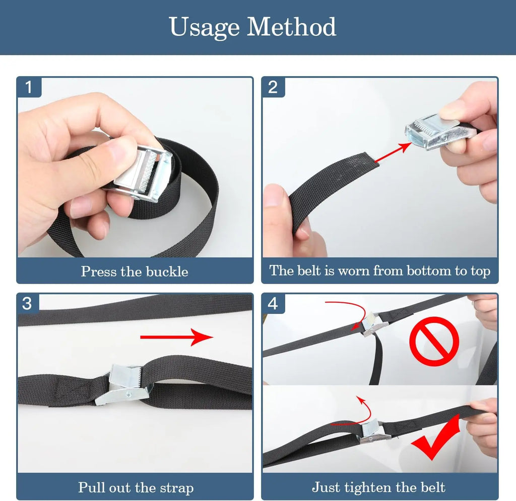 10PCS Reusable Lashing Straps with Buckles (Antirust Alloy),Adjustable Cam Buckle Tie Down Cinch Strap