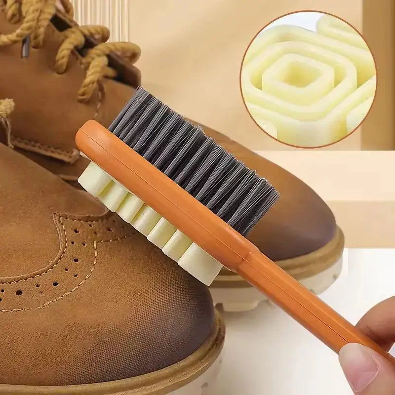 Brosse et gomme 2 en 1 pour chaussures en daim et nubuck, outil de nettoyage multifonction