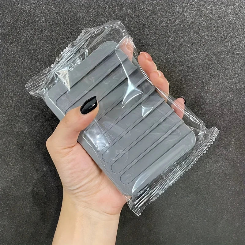 Porte-savon silicone antidérapant avec égouttoir