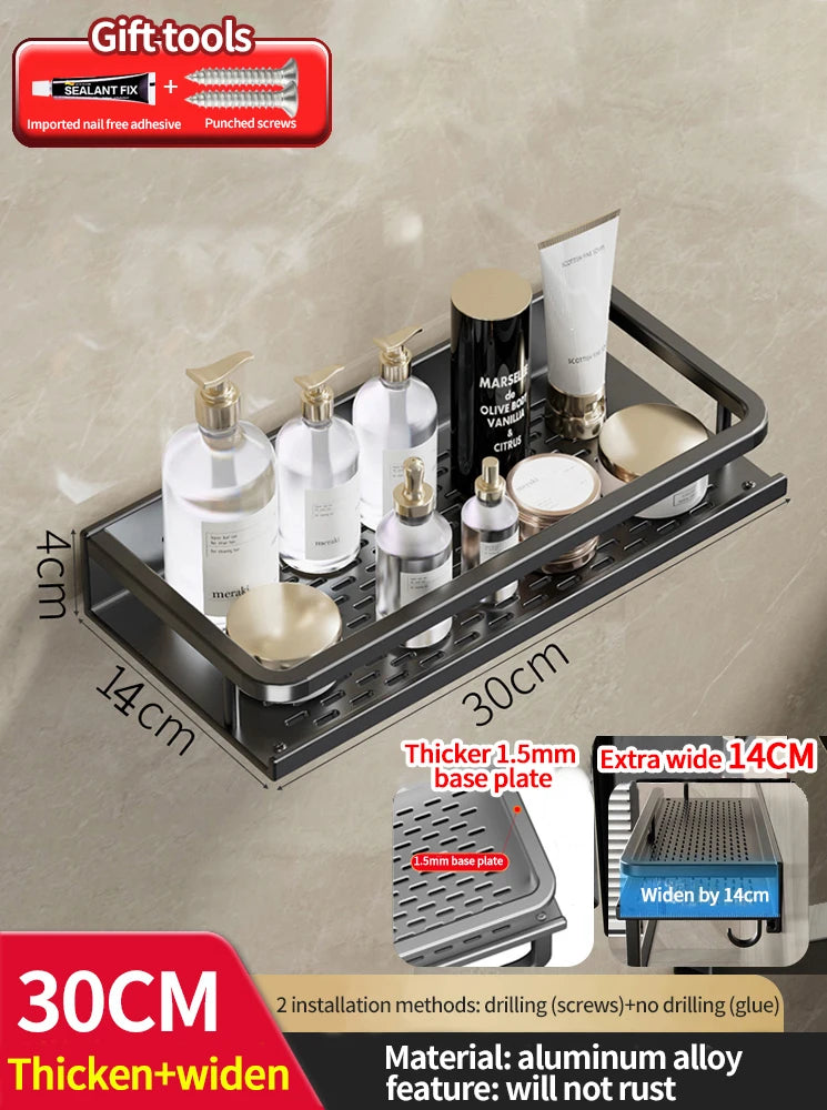 Bathroom Rack Bathroom Shelf Toilet Space Aluminum Hanging Rack Bathroom Organizer Hang on the Wall