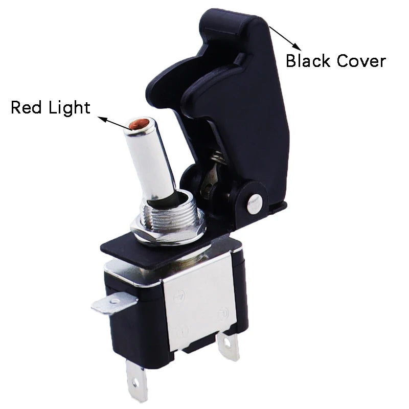 Auto Car Boat Truck Illuminated Led Toggle Switch With Safety Aircraft Flip Up Cover Guard Red Blue Green Yellow White 12V20A