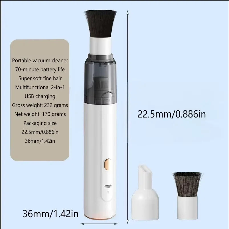 Portable Mini Handheld Vacuum Cleaner 3-in-1 Suction/Blow/Water Absorption Strong Suction for Car Coffee Powder Desktop Cleaning