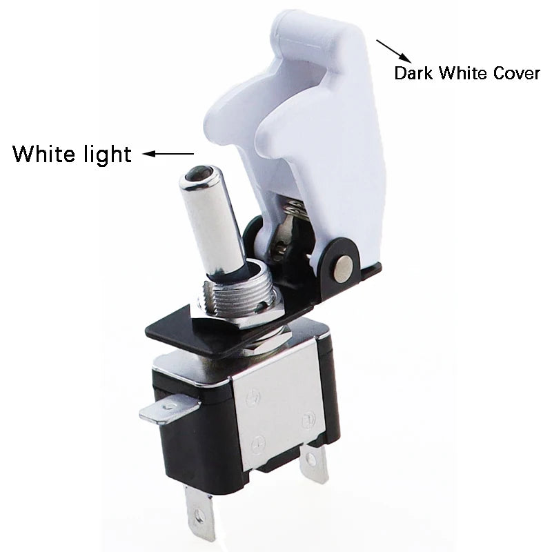 Auto Car Boat Truck Illuminated Led Toggle Switch With Safety Aircraft Flip Up Cover Guard Red Blue Green Yellow White 12V20A