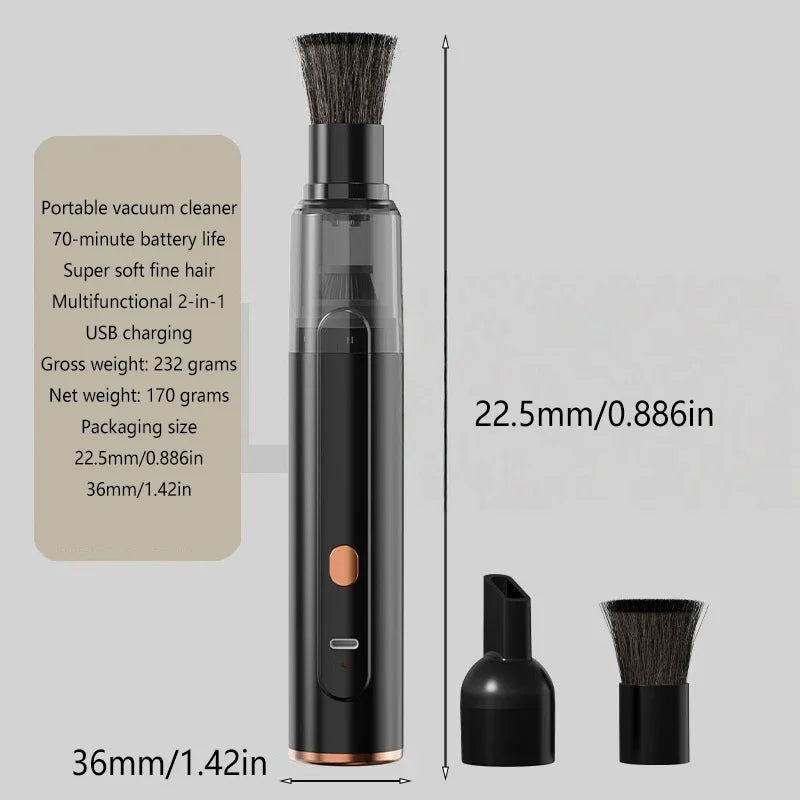 Portable Mini Handheld Vacuum Cleaner 3-in-1 Suction/Blow/Water Absorption Strong Suction for Car Coffee Powder Desktop Cleaning