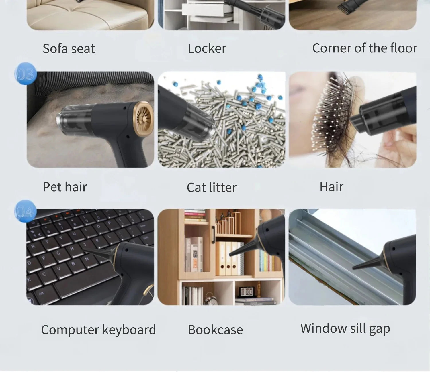 CENRR 98000PA Powerful Mini Car Vacuum Cleaner Cordless Wireless Car Cleaner HandHeld Portable Vacuum Cleaner Air Gun