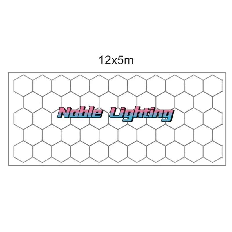 4x8M Garage Barbershop Gym Led Ceiling Light Hexagon Light 110V-240V Honeycomb Led Customized for Auto Car Detailing Workshop