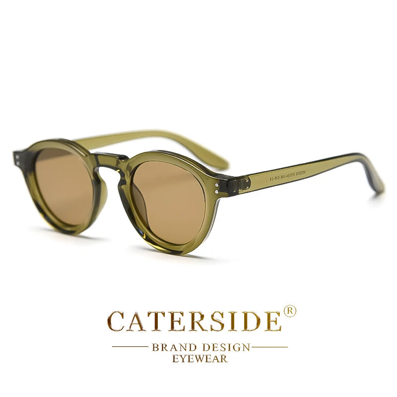 CATERSIDE Round Polarized Sunglasses Men Vintage TR90 Frame High-Quality Sun Glasses for Women Driving Fishing Eyewear UV400
