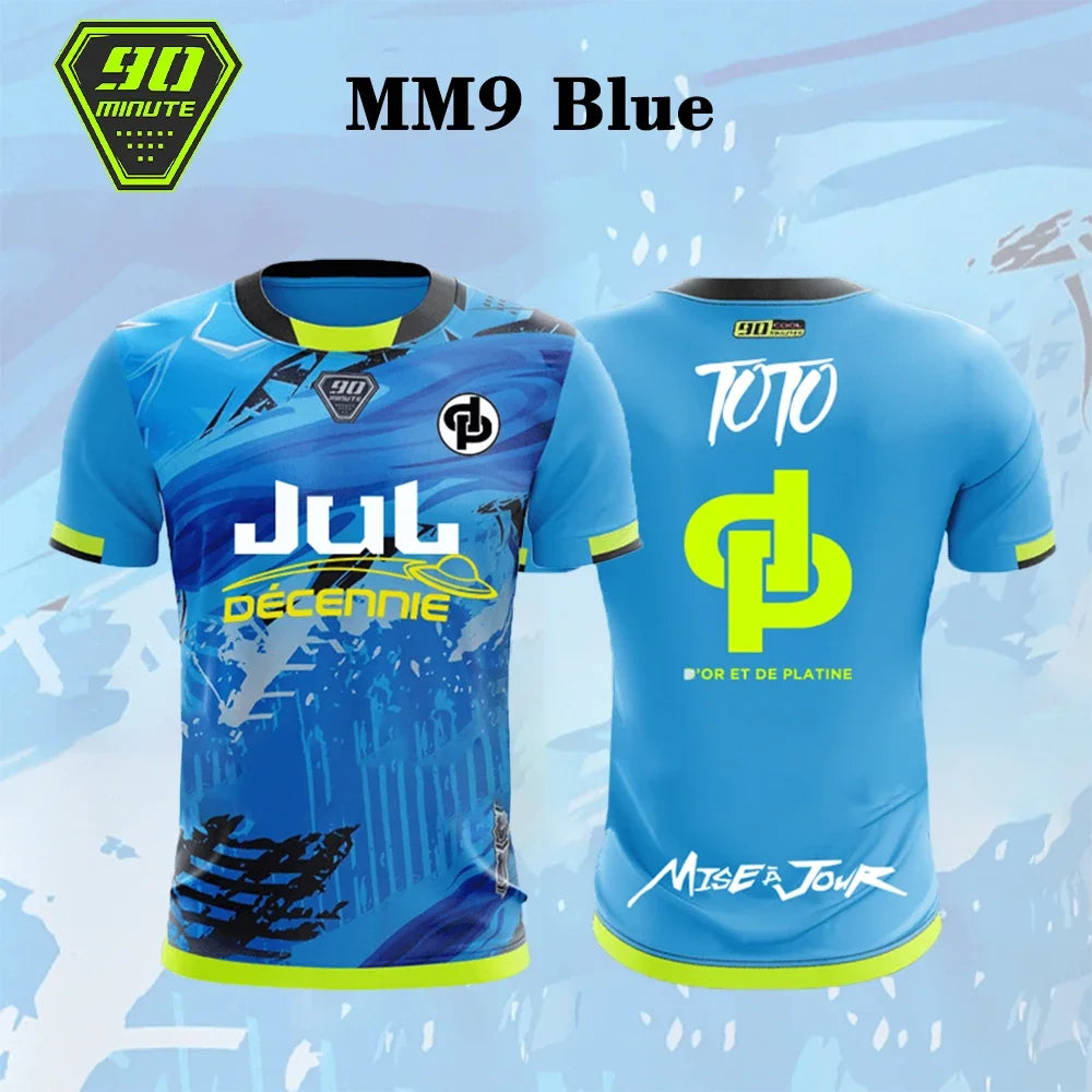 MM9 JUL 90 Minute Series 3D Sport Quick-dry Breathable Men Tshirt Football Jersey Team Training Racing Parent-child Short Sleeve