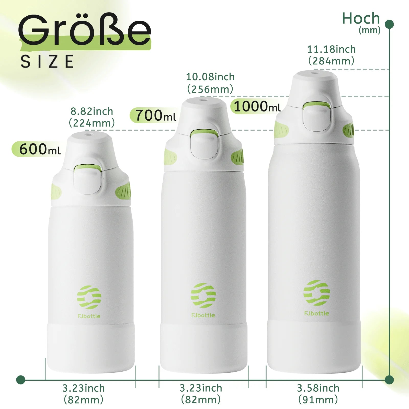 Fjbottle Magnetic Thermal Water bottle Leakproof Portable Thermo bottle For Sports Travel Camping 600ml/1000ml