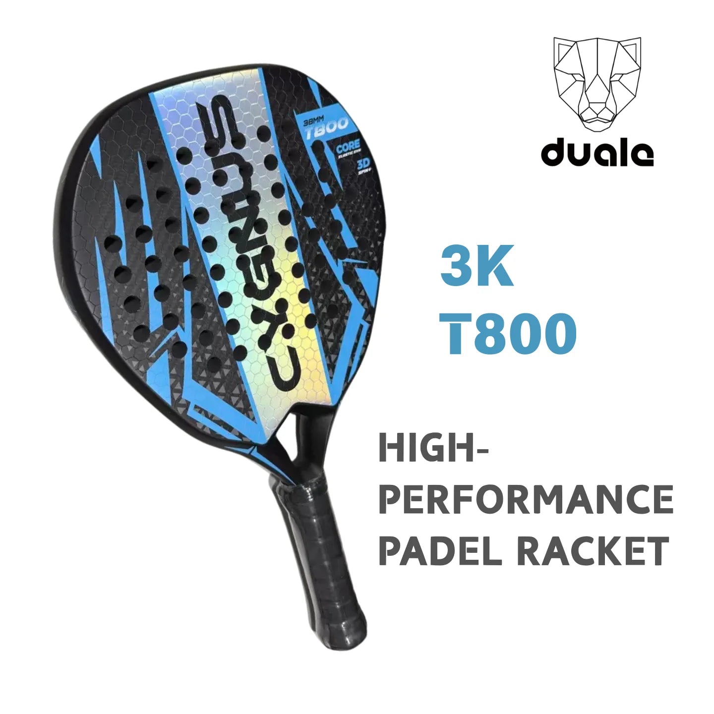 DUALE  FORCE II  3K T800 Padel Racket ,Combo Power and Control, Hybrid Padel for Intermediate and Advaced All-Court Players
