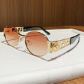 Vintage Style New Metal Oval Full-Frame Sunglasses Unisex Fashionable Photo-ready Eyewear