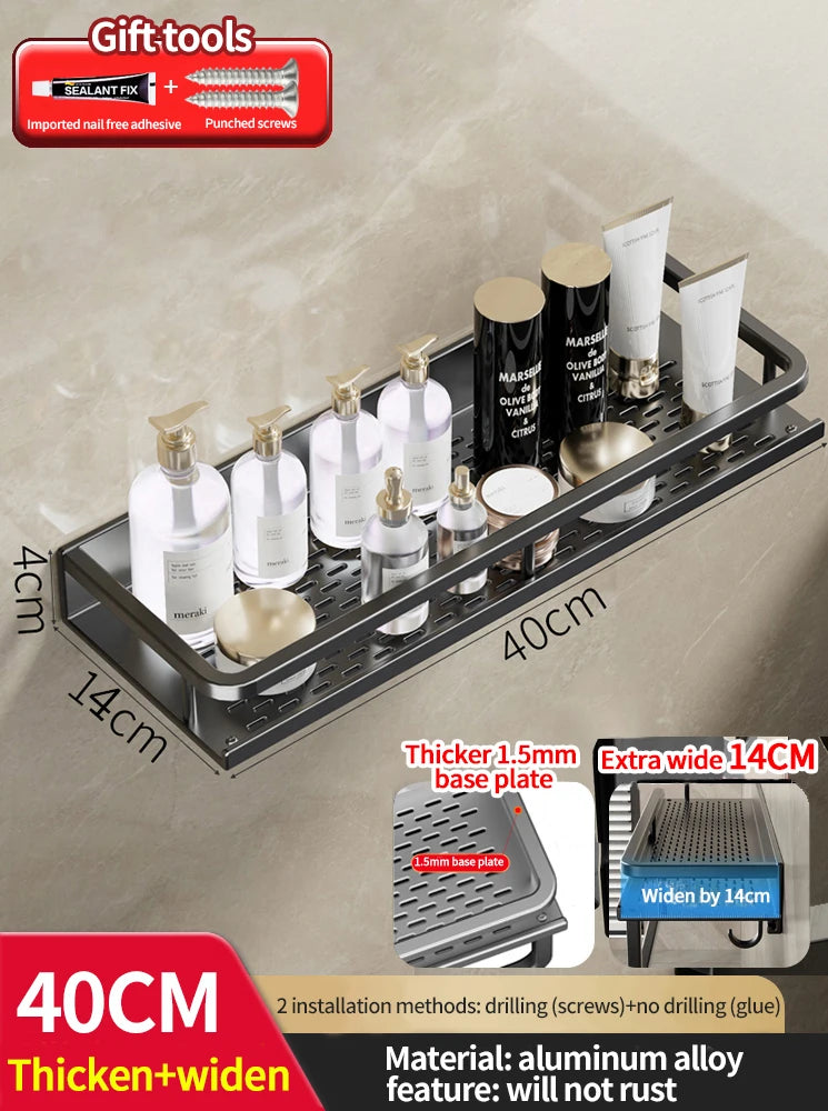 Bathroom Rack Bathroom Shelf Toilet Space Aluminum Hanging Rack Bathroom Organizer Hang on the Wall