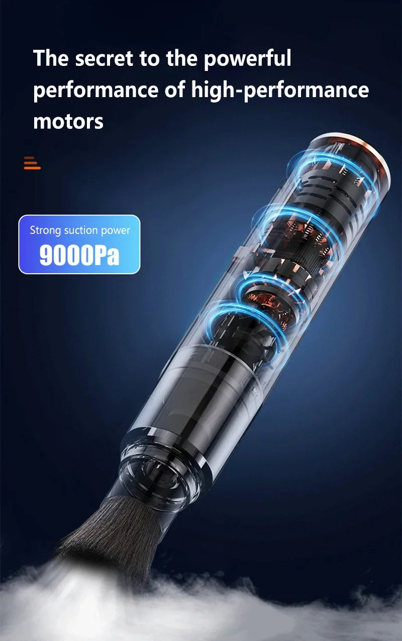 Portable Mini Handheld Vacuum Cleaner 3-in-1 Suction/Blow/Water Absorption Strong Suction for Car Coffee Powder Desktop Cleaning