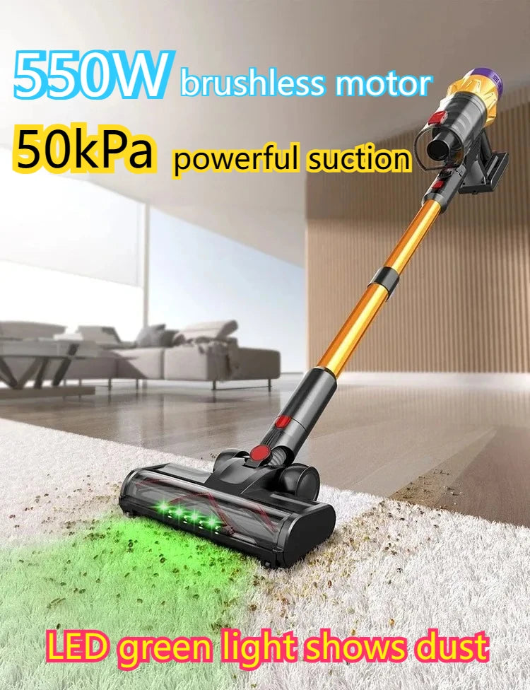 2025 MPQU V18 50kPa 550W Wireless Vacuum Cleaner Touch Control Screen Removable Battery 3 Power Mode Rechargeable Vacuum Cleaner