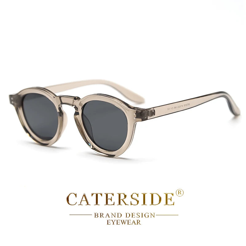CATERSIDE Round Polarized Sunglasses Men Vintage TR90 Frame High-Quality Sun Glasses for Women Driving Fishing Eyewear UV400