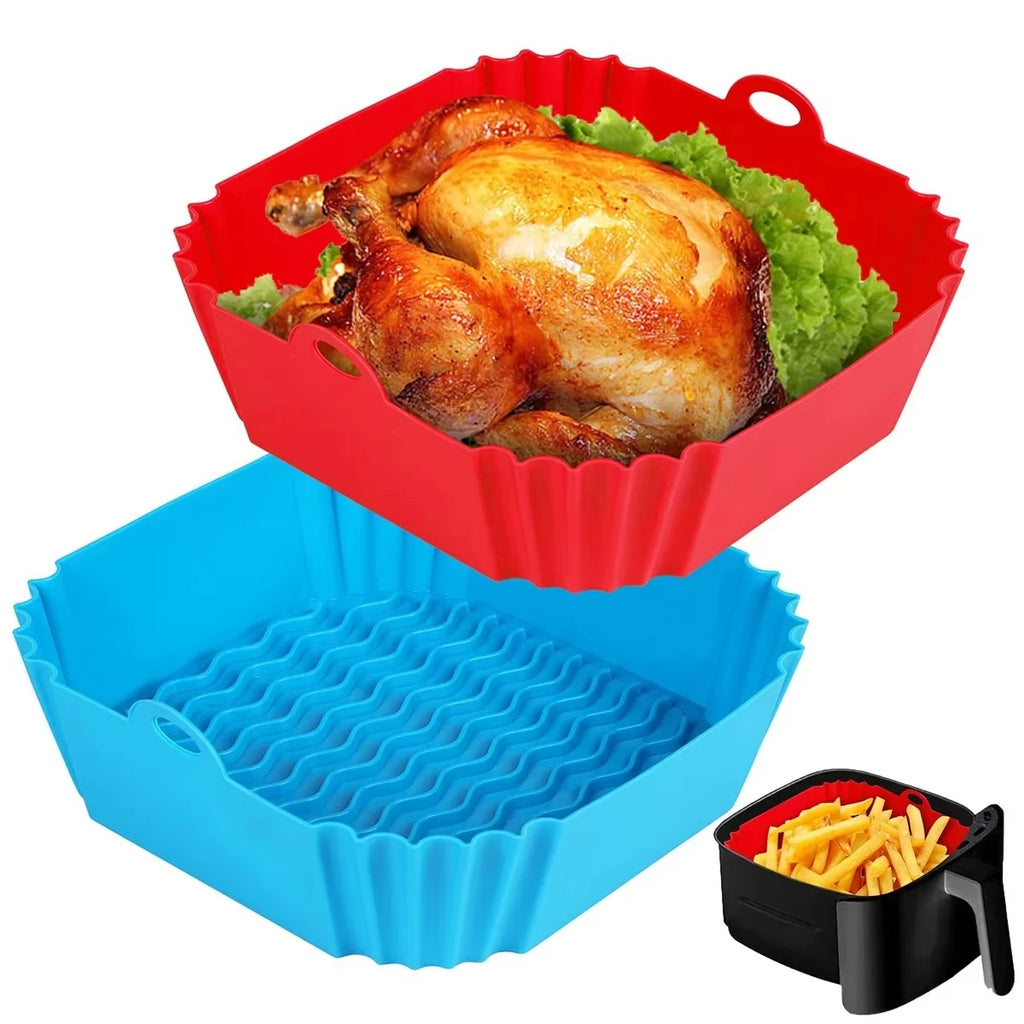 Plateau silicone carré pour air fryer et barbecue