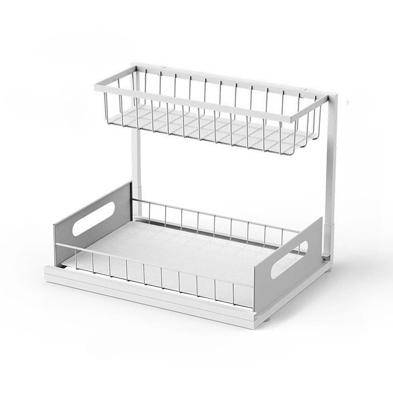Under Sink Organizer, Pull Out Cabinet Organizer 2 Tier Slide Out Sink Shelf Cabinet Storage Shelves, Under Sink Storage