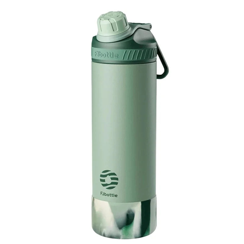 Fjbottle Gobelet thermos en acier inoxydable, gourde isotherme portable pour garder au frais en extérieur