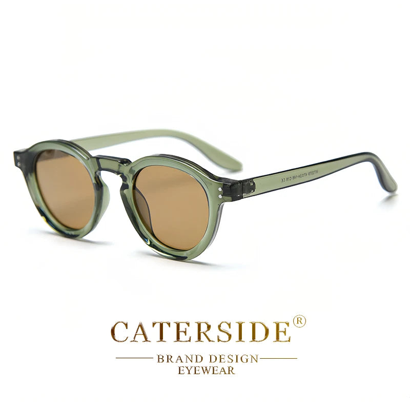CATERSIDE Round Polarized Sunglasses Men Vintage TR90 Frame High-Quality Sun Glasses for Women Driving Fishing Eyewear UV400