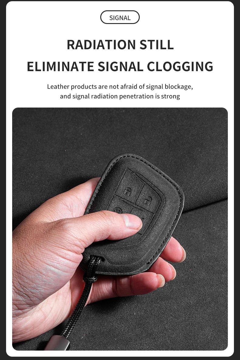 Suede Car Key Case Cover For Cadillac CT4 CT5 ATS CT6 CTS DTS XT5 Escalade ESV SRX STS XT4 Car Key Protective Shell Accessories