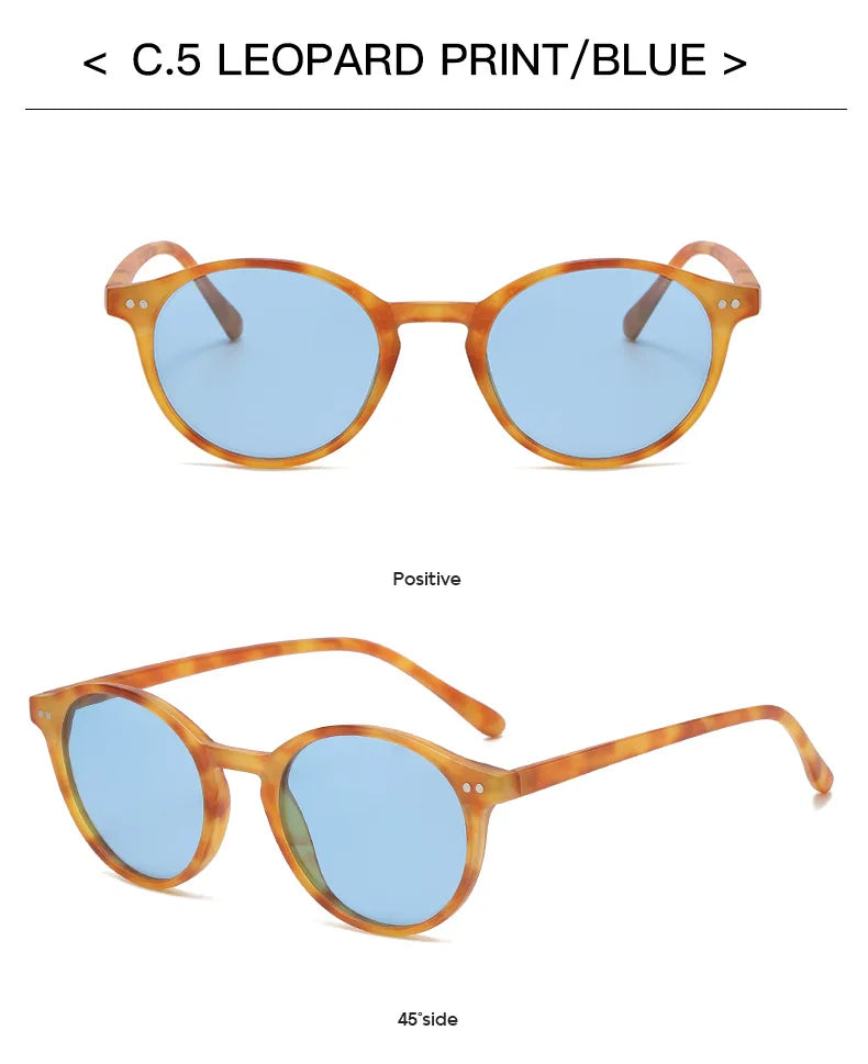 Retro Round Polarized Sunglasses Men Women Classic Leopard Frame Sun Glasses Fashion Black Driving Male Female Goggles UV400