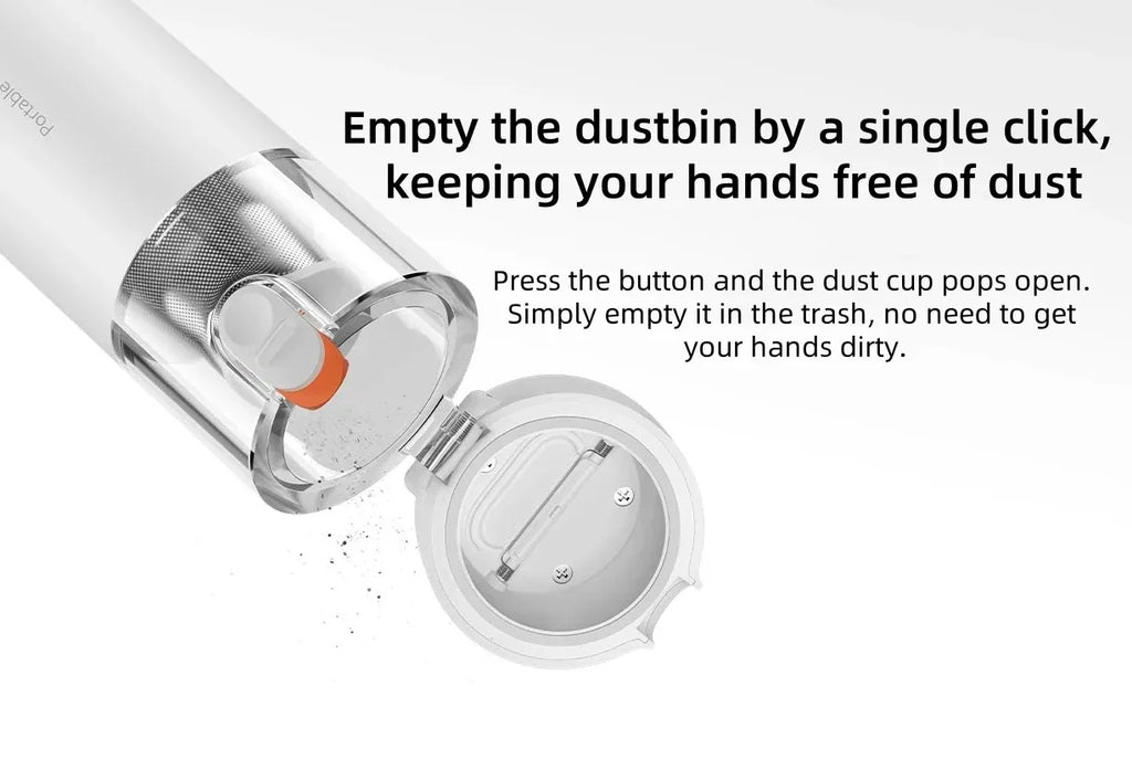 Original NEW MIJIA Portable Handheld Vacuum Cleaner For Home Car Mini Wireless Dust Catcher Collector 13000PA Cyclone Suction CN