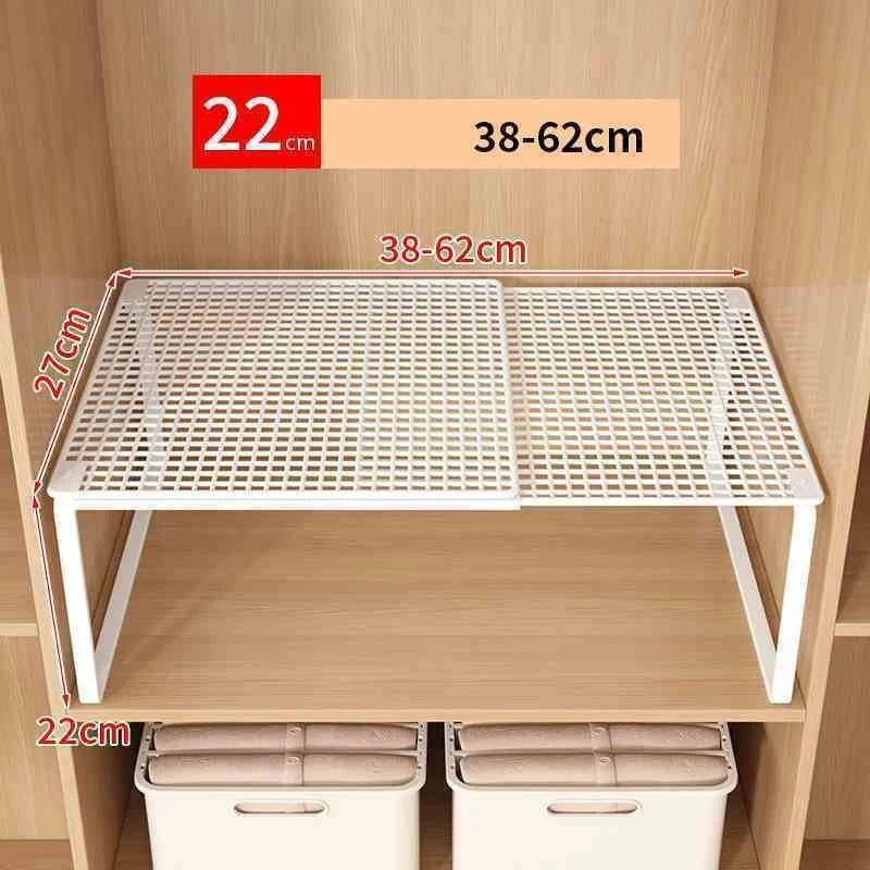 Stackable Telescopic Closet Shelf Retractable Expandable Wardrobe Divider Board  Adjustable Layered Partition Cabinet Organizer