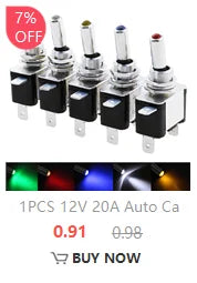 Auto Car Boat Truck Illuminated Led Toggle Switch With Safety Aircraft Flip Up Cover Guard Red Blue Green Yellow White 12V20A