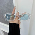 Luxurious Rectangle Sunglasses Women Men Fashion Brand Designer Casual Sun Glasses Female Male Plastic Outdoor Eyewear