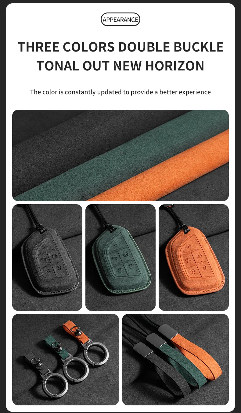 Suede Car Key Case Cover For Cadillac CT4 CT5 ATS CT6 CTS DTS XT5 Escalade ESV SRX STS XT4 Car Key Protective Shell Accessories