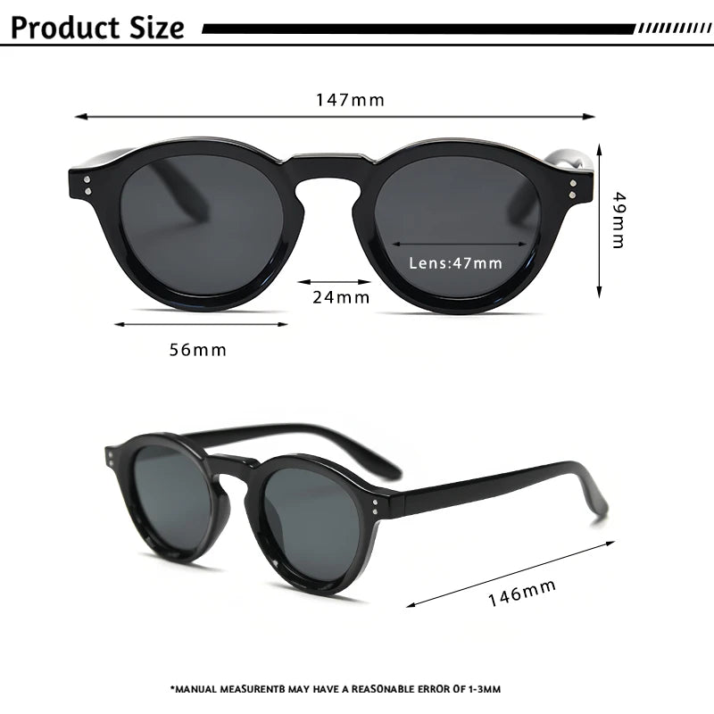 CATERSIDE Round Polarized Sunglasses Men Vintage TR90 Frame High-Quality Sun Glasses for Women Driving Fishing Eyewear UV400