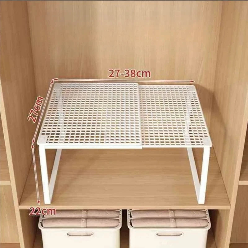 Stackable Telescopic Closet Shelf Retractable Expandable Wardrobe Divider Board  Adjustable Layered Partition Cabinet Organizer