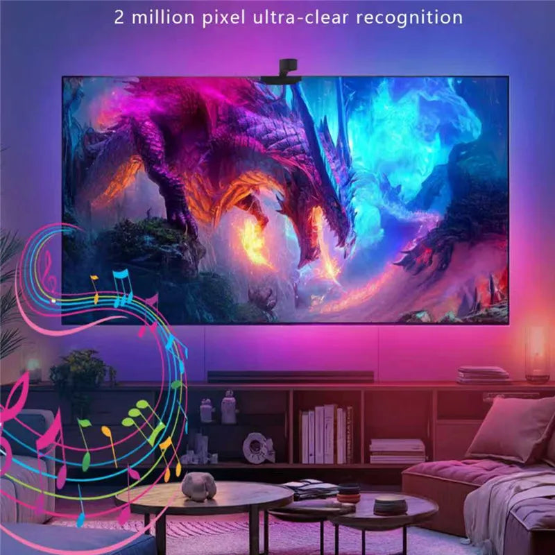 2026 New AI Ambient TV LED Backlight Sync to Screen For 40-85Inch Cam Real-Time Sync LED Light Strip TV Backlight USB Identifies