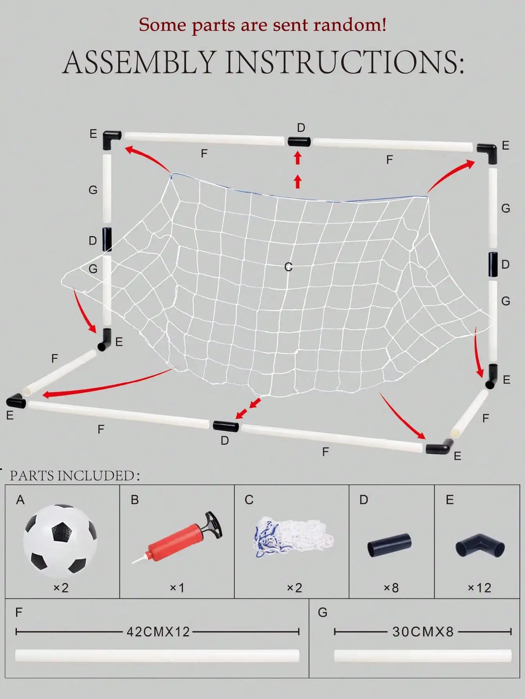 Football Sports Toys Game, Children's Foldable Football Goal with Pump and Ball Outdoor Lawn Soccer Training Gifts for Kids