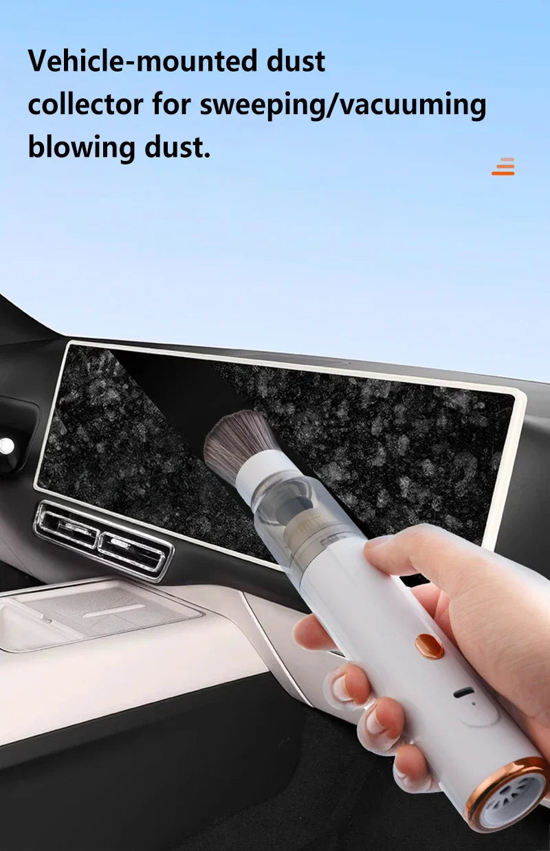 Portable Mini Handheld Vacuum Cleaner 3-in-1 Suction/Blow/Water Absorption Strong Suction for Car Coffee Powder Desktop Cleaning
