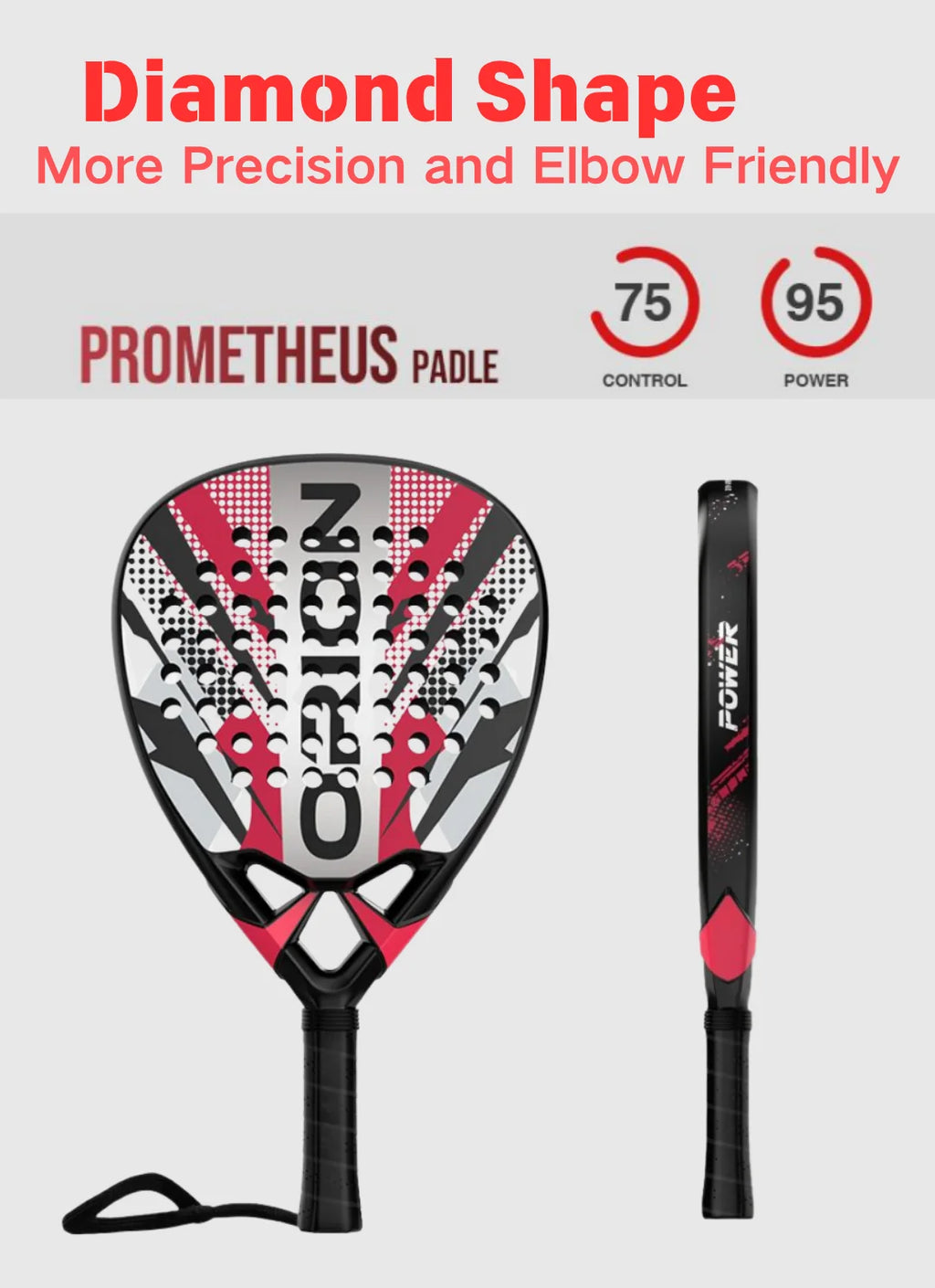 DUALE  FORCE II  3K T800 Padel Racket ,Combo Power and Control, Hybrid Padel for Intermediate and Advaced All-Court Players