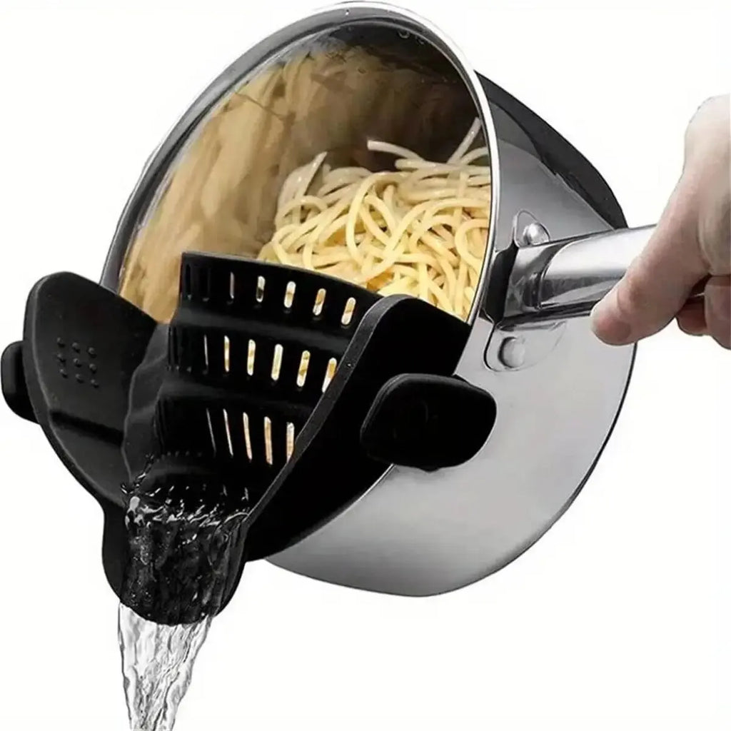 Passoire clip silicone ajustable pour casseroles et saladiers