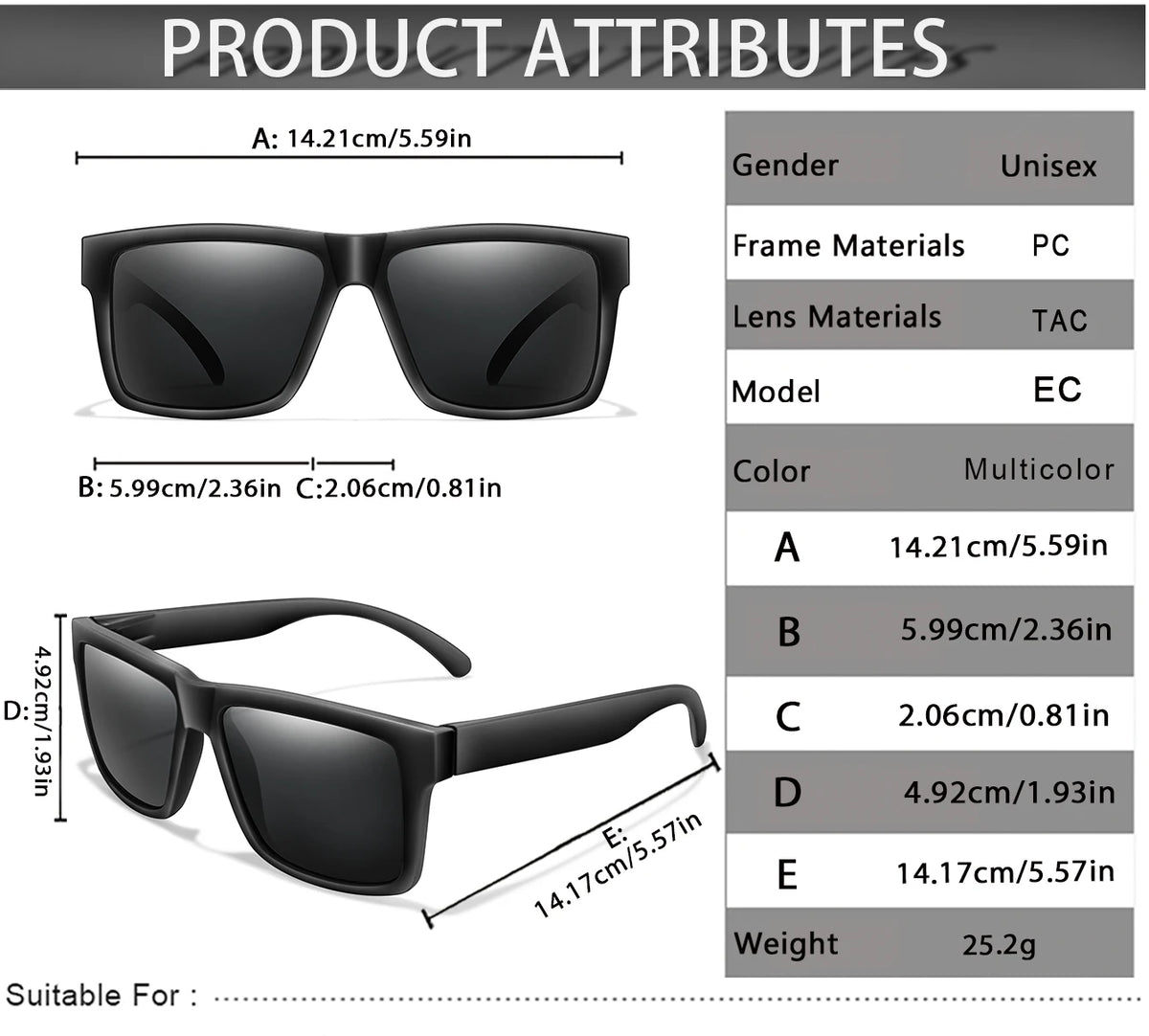 Luxury Square Vintage Polarized Cycling Sunglasses Men Women Fashion Travel Driving Fishing Sun Glasses Male Eyewear UV400